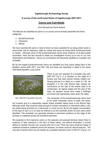 Cairns and Cairnfields - Ingleborough Archaeology Group