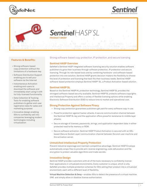 Sentinel HASP SL.pdf - Bangkok Systems & Software