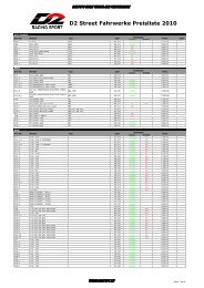 D2 Street Fahrwerke Preisliste 2010 - Badtoys