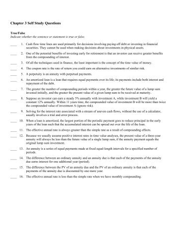 Chapter 3 Self Study Questions - Ktpacademy.com