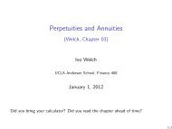 Perpetuities and Annuities - Corporate Finance - Ivo Welch