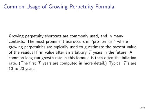 Perpetuities and Annuities - Corporate Finance - Ivo Welch