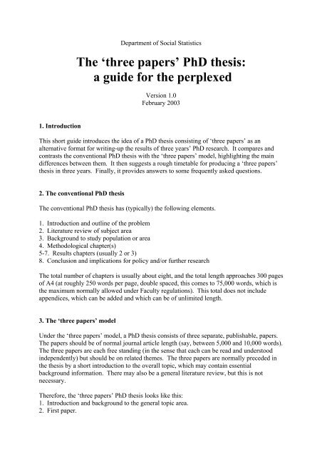 phd thesis results chapter