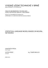 Statistical Language Models based on Neural Networks - Faculty of ...