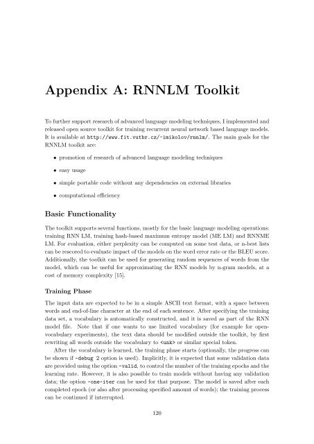 Statistical Language Models based on Neural Networks - Faculty of ...