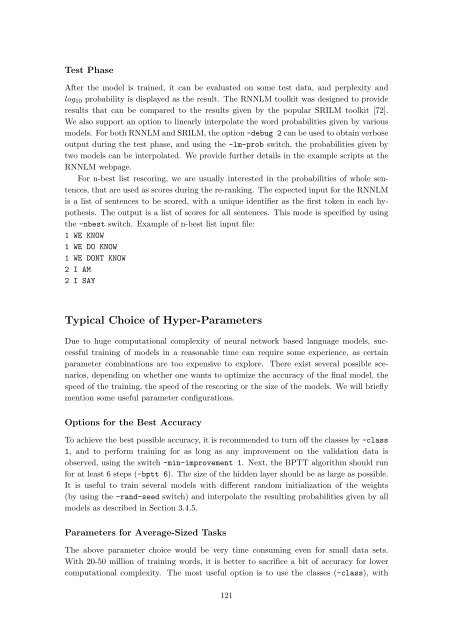 Statistical Language Models based on Neural Networks - Faculty of ...