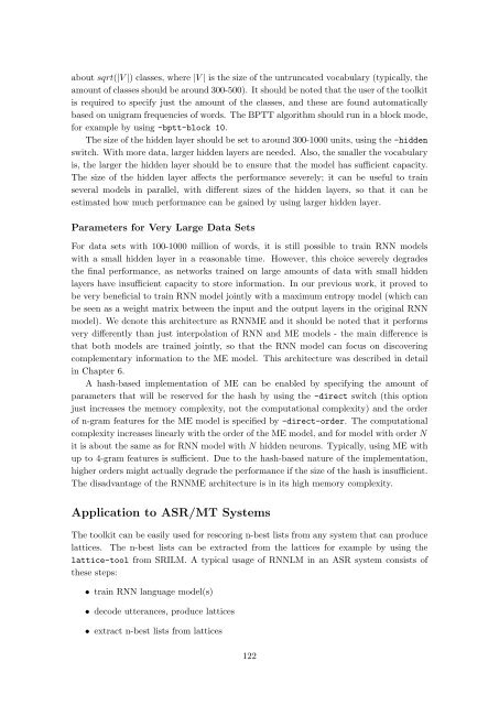 Statistical Language Models based on Neural Networks - Faculty of ...