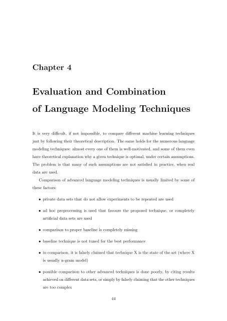 Statistical Language Models based on Neural Networks - Faculty of ...