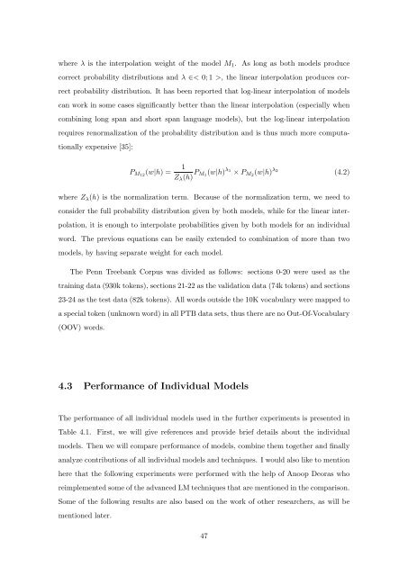 Statistical Language Models based on Neural Networks - Faculty of ...