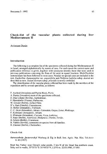 Check-list or the vascular plants collected during Iter ... - Herbmedit.org