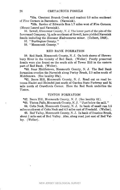 NJGS - Bulletin 61-I. The Cretaceous Fossils of NJ - State of New ...