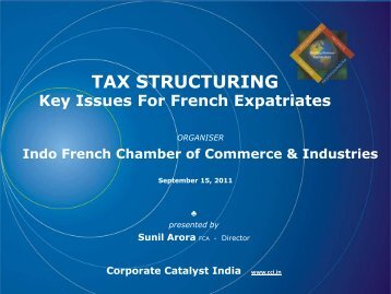 TAX STRUCTURING - Corporate Catalyst India
