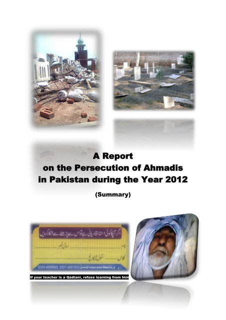 A Report on the Persecution of Ahmadis in Pakistan during the Year ...