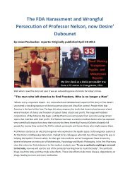 The FDA Harassment and Wrongful Persecution of Professor Nelson ...