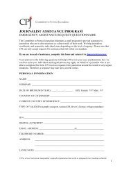 CPJ's assistance request form - Committee to Protect Journalists