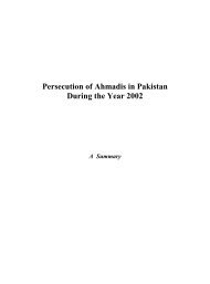 Annual Report for the Year 2002 - Persecution of Ahmadiyya Muslim ...