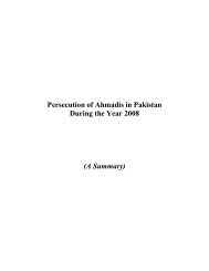 Annual Report for the Year 2008 - Persecution of Ahmadiyya Muslim ...