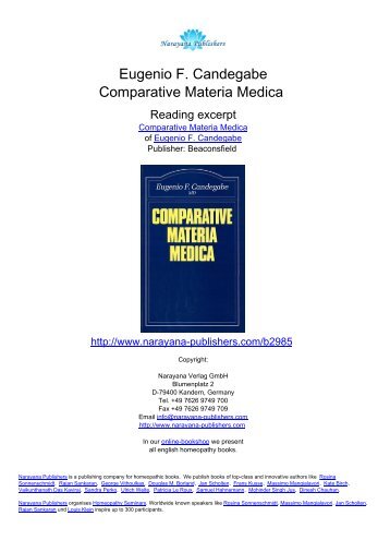 Eugenio F. Candegabe Comparative Materia Medica - Homeopathy ...