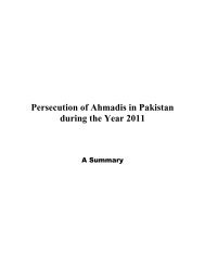 Annual Report for the Year 2008 - Persecution of Ahmadiyya Muslim ...