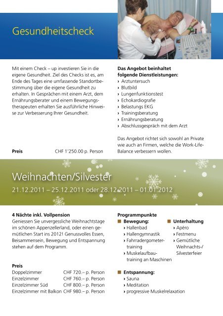 Flyer Gesund und Aktiv 2012 - Klinik Gais