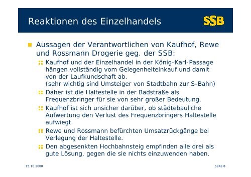 Präsentation zur Beschlussfassung in Gemeinde- und ... - SSB