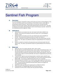 Sentinel Fish Program - Zebrafish International Resource Center