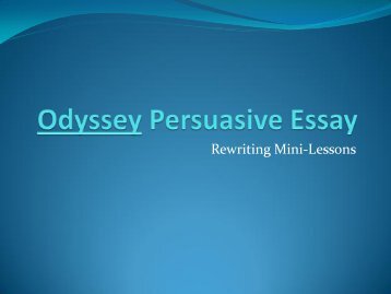 Odyssey Essay Re-Write Mini-Lessons