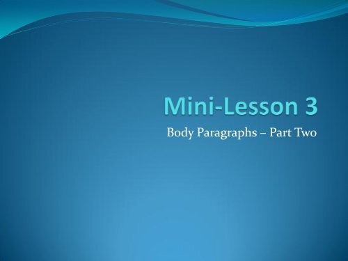 Odyssey Essay Re-Write Mini-Lessons