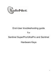 Sentinel Hardware Keys Troubleshooting Guide - SafeNet