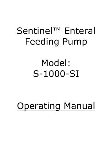 Sentinel Enteral Feeding Pump User Manual