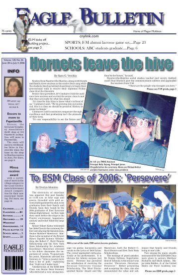 To ESM Class of 2006: 'Persevere' - Eagle News Online
