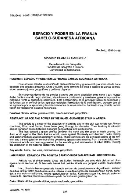 Espacio y poder en la franja sahelo-sudanesa africana - ingeba