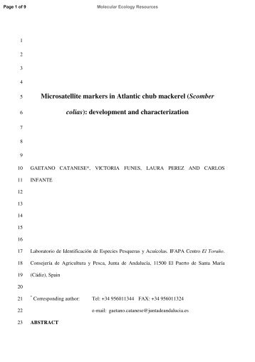 Microsatellite markers in Atlantic chub mackerel (Scomber colias ...