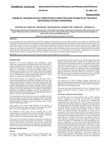 chemical and biological constituents from the leaf extracts