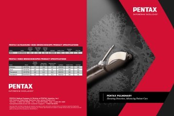 Pentax ultrasound video bronchoscope product specifications
