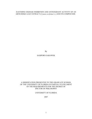 1 XANTHINE OXIDASE INHIBITION AND ANTIOXIDANT ACTIVITY ...