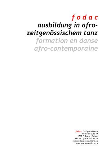 fodac formation en danse afro-contemporaine - ESPACE DANSE ...