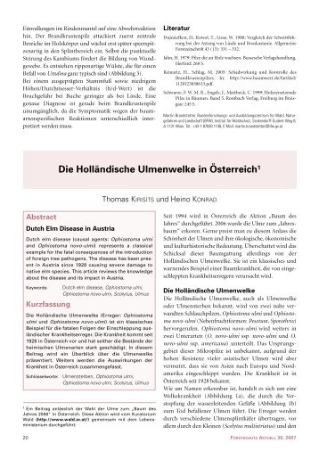 Die Holländische Ulmenwelke in Österreich - BFW