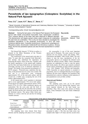 Parasitoids of Ips typographus (Coleoptera: Scolytidae) - Journal of ...