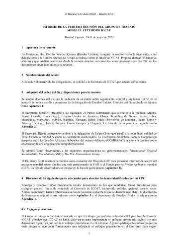 1 INFORME DE LA TERCERA REUNIÓN DEL GRUPO DE ... - Iccat