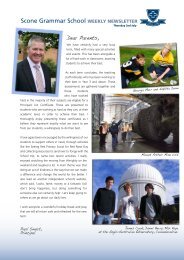 Scone Grammar School WEEKLY NEWSLETTER