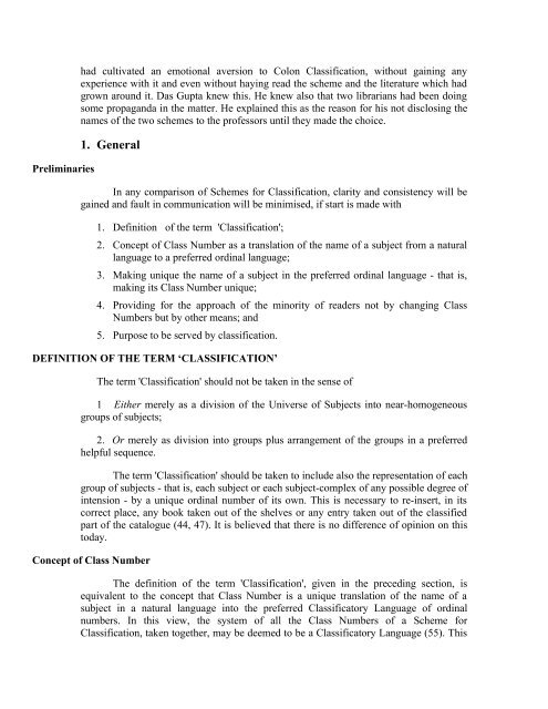 CHOICE OF SCHEME FOR CLASSIFICATION - Indian Statistical ...