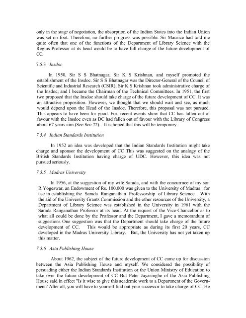 CHOICE OF SCHEME FOR CLASSIFICATION - Indian Statistical ...