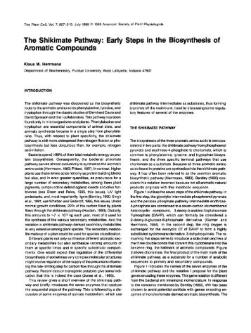 The Shikimate Pathway: Early Steps in the ... - The Plant Cell