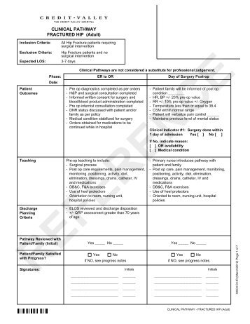 CLINICAL PATHWAY FRACTURED HIP (Adult)