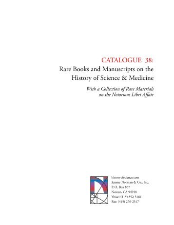 Catalogue 38 - Jeremy Norman's HistoryofScience.com