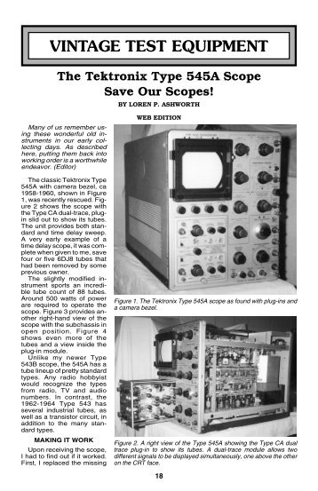 The Tektronix Type 545A Scope - Antique Radio Classified