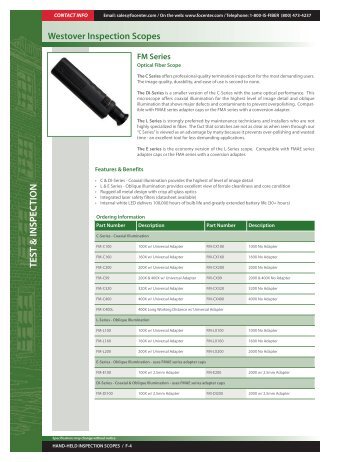 Catalog Page - Westover Inspection Scopes - Fiber Optic Center, Inc.