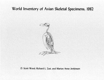 World inventory of avian skeletal specimens, 1982 - Oklahoma ...