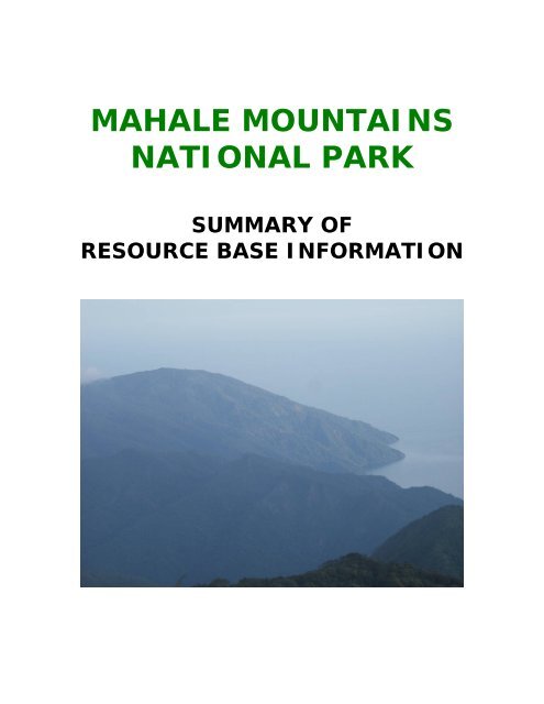 Mahale Mountains National Park | Summary of Resource Base
